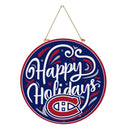 Montreal Canadiens Holiday Round Door Décor with Hanging Rope, 18x18