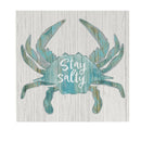 Coastal Wooden Wall Art Salty Crab 12x12"