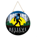 Los Angeles Dodgers Bigfoot Round Door Décor with Hanging Rope, 18x18