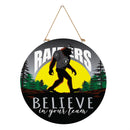 Las Vegas Raiders Bigfoot Round Door Décor with Hanging Rope, 18x18