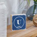Coastal Wooden Plock Monogram Nautical 6" U U