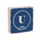 Coastal Wooden Plock Monogram Nautical 6" U U