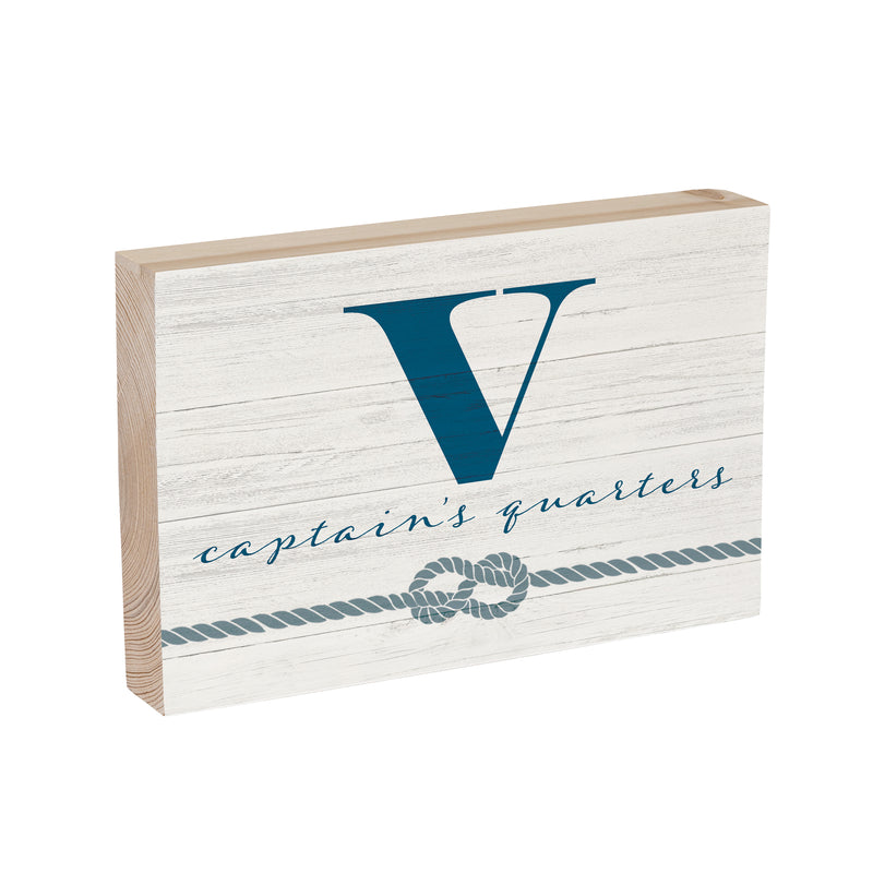 Coastal Wooden Plock Monogram Captain 12x8" V V
