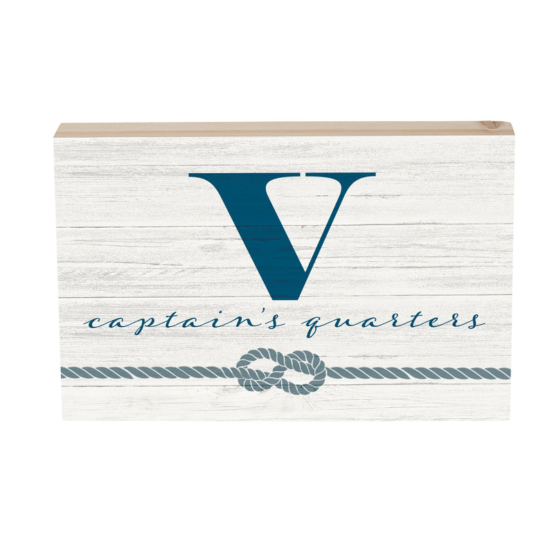 Coastal Wooden Plock Monogram Captain 12x8" V V