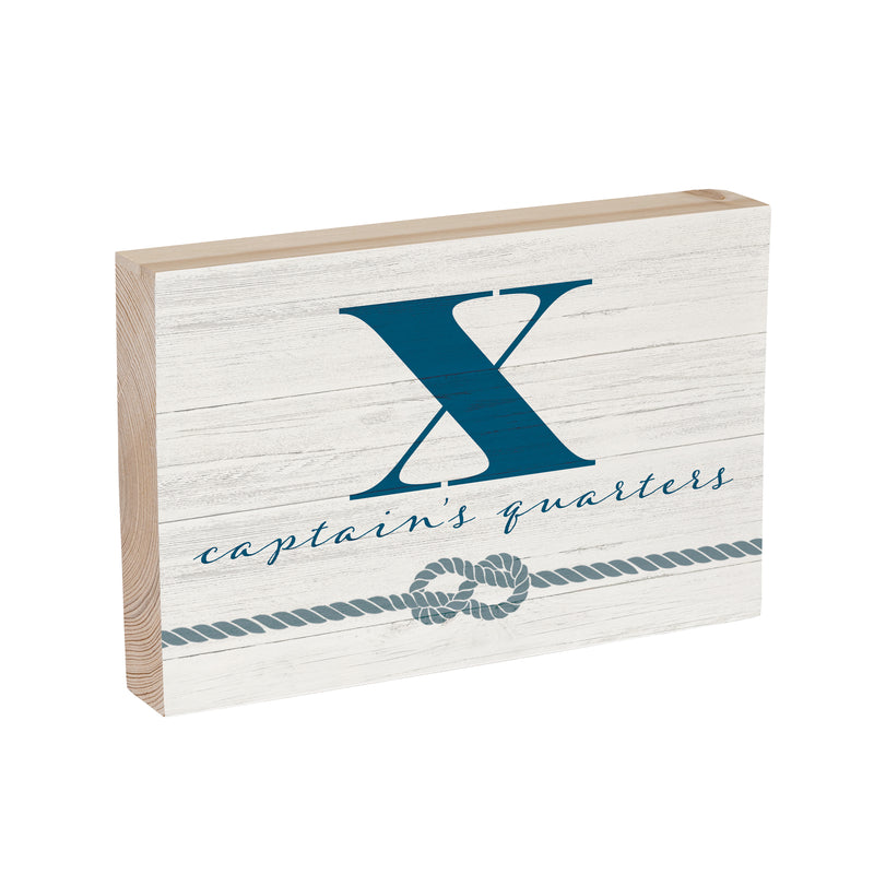 Coastal Wooden Plock Monogram Captain 12x8" X X