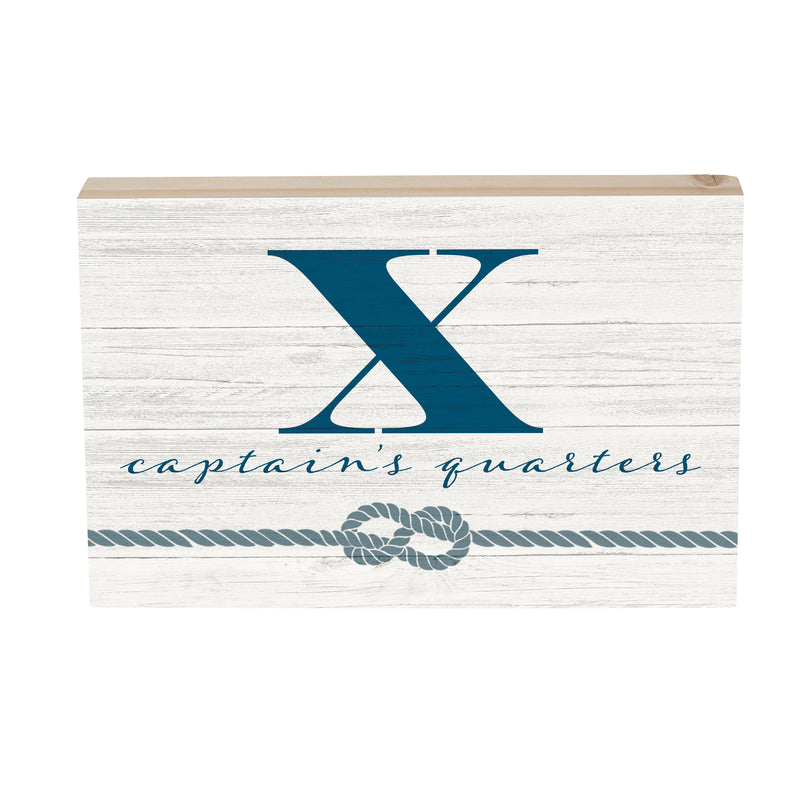 Coastal Wooden Plock Monogram Captain 12x8" X X