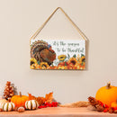 Grateful Gatherings Turkey Hanging Sign, "It's the Season To Be Thankful", 11"x6"