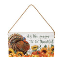 Grateful Gatherings Turkey Hanging Sign, "It's the Season To Be Thankful", 11"x6"