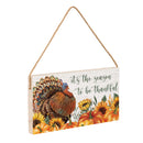 Grateful Gatherings Turkey Hanging Sign, "It's the Season To Be Thankful", 11"x6"