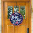 Atlanta Braves Holiday Round Door Décor with Hanging Rope, 18x18