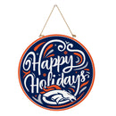 Denver Broncos Holiday Round Door Décor with Hanging Rope, 18x18