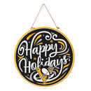 Pittsburgh Penguins Holiday Round Door Décor with Hanging Rope, 18x18