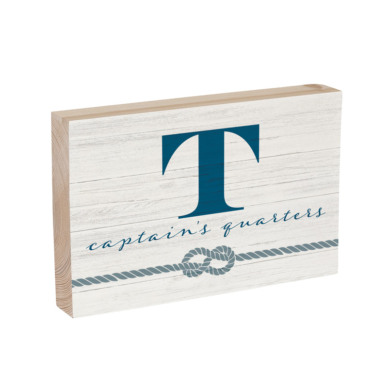Coastal Wooden Plock Monogram Captain 12x8" T T