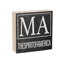 State Wooden Plock Massachusetts 6x6"