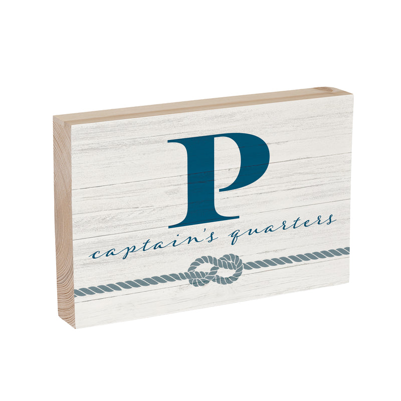 Coastal Wooden Plock Monogram Captain 12x8" P P