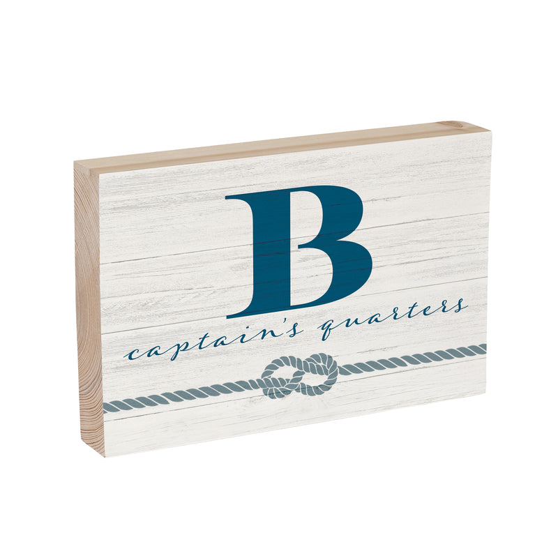 Coastal Wooden Plock Monogram Captain 12x8" B B