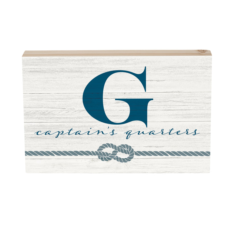 Coastal Wooden Plock Monogram Captain 12x8" G G