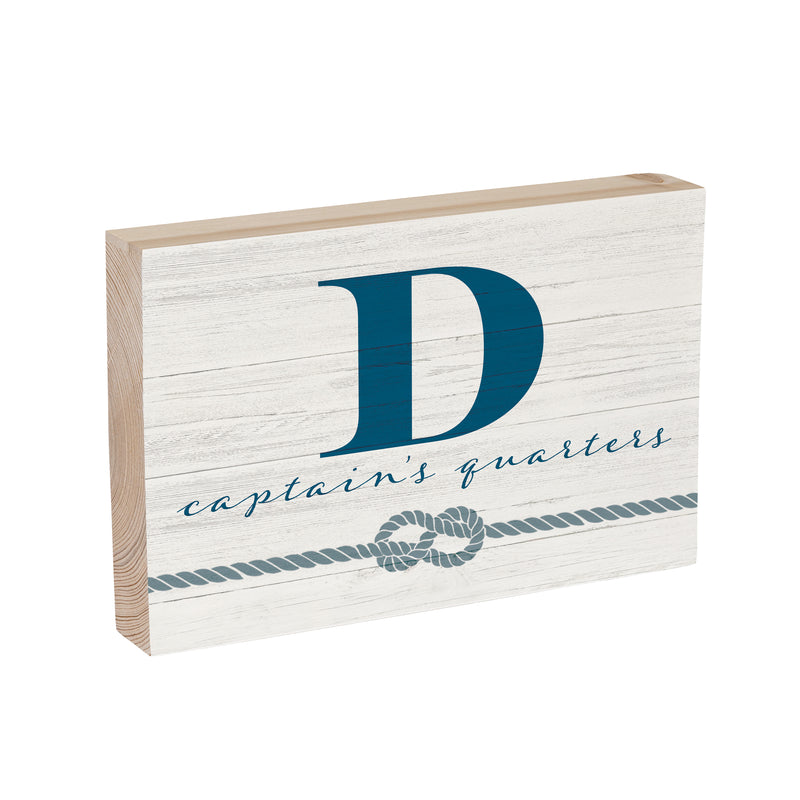 Coastal Wooden Plock Monogram Captain 12x8" D D