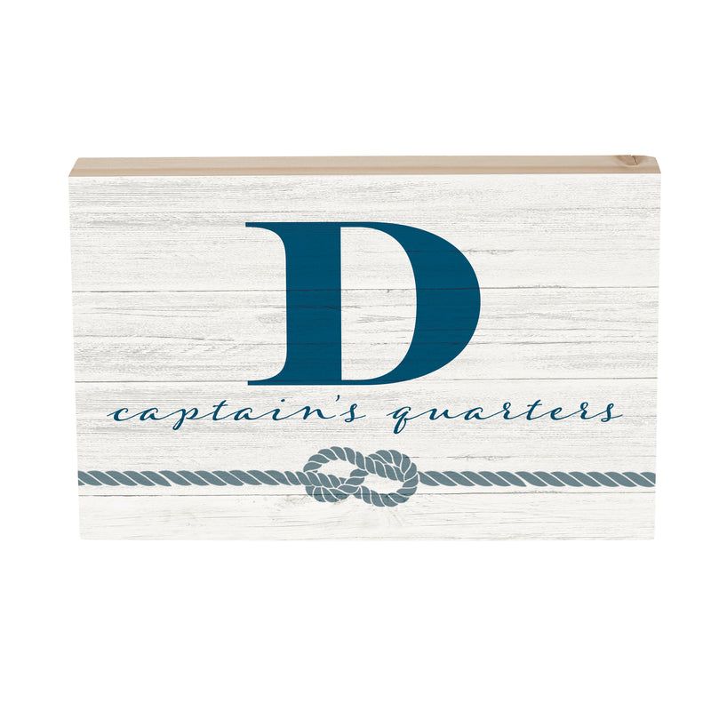 Coastal Wooden Plock Monogram Captain 12x8" D D