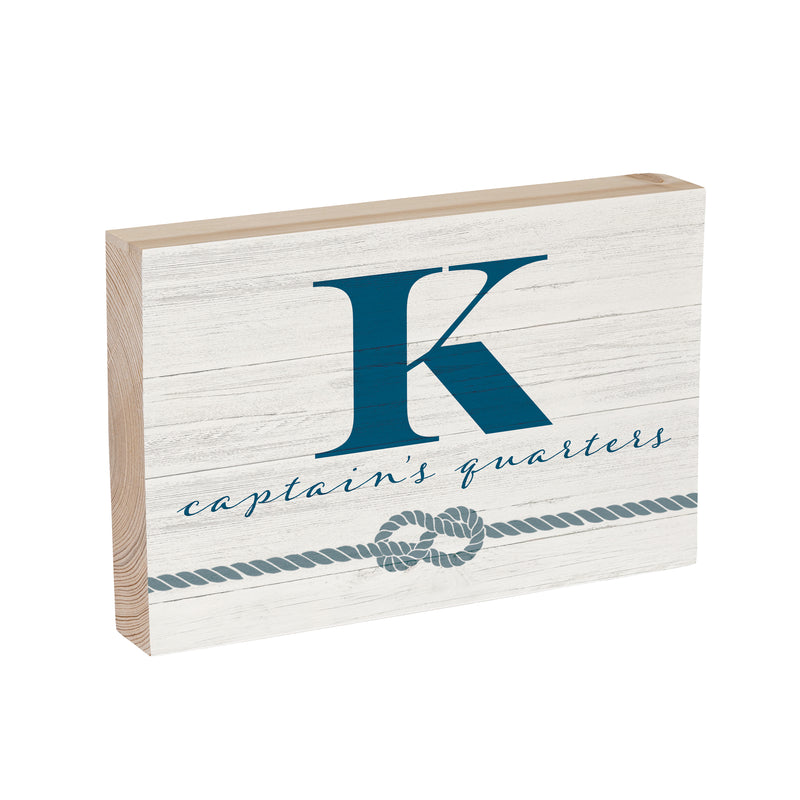 Coastal Wooden Plock Monogram Captain 12x8" K K