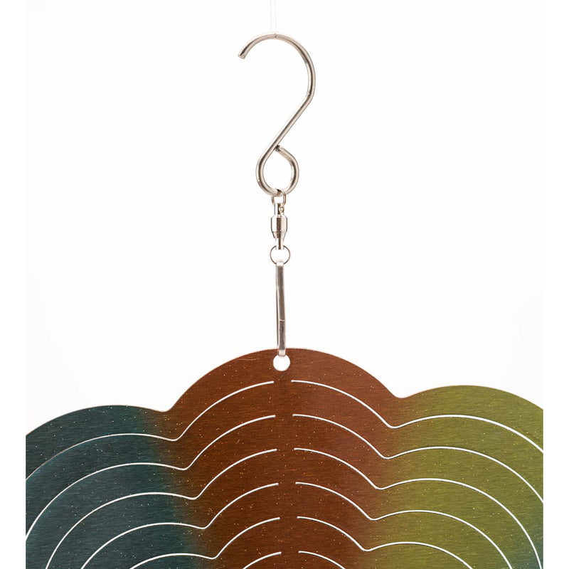 Evergreen Wind,Tree of Life Optical Illusion Hanging Metal Spinner,10x0.25x13 Inches