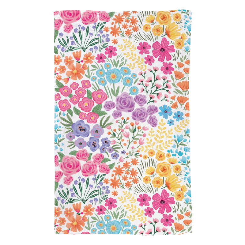 Bunny Blooms Kitchen Towel Quick Dry Waffle Weave Double-Sided, Floral Ditsy, 30"L x 18"W