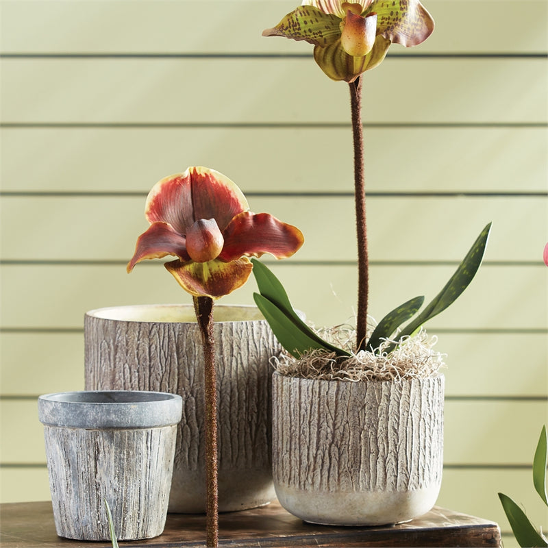 Napa Garden Collection-LAHR Faux Bois Pots , Set of 2