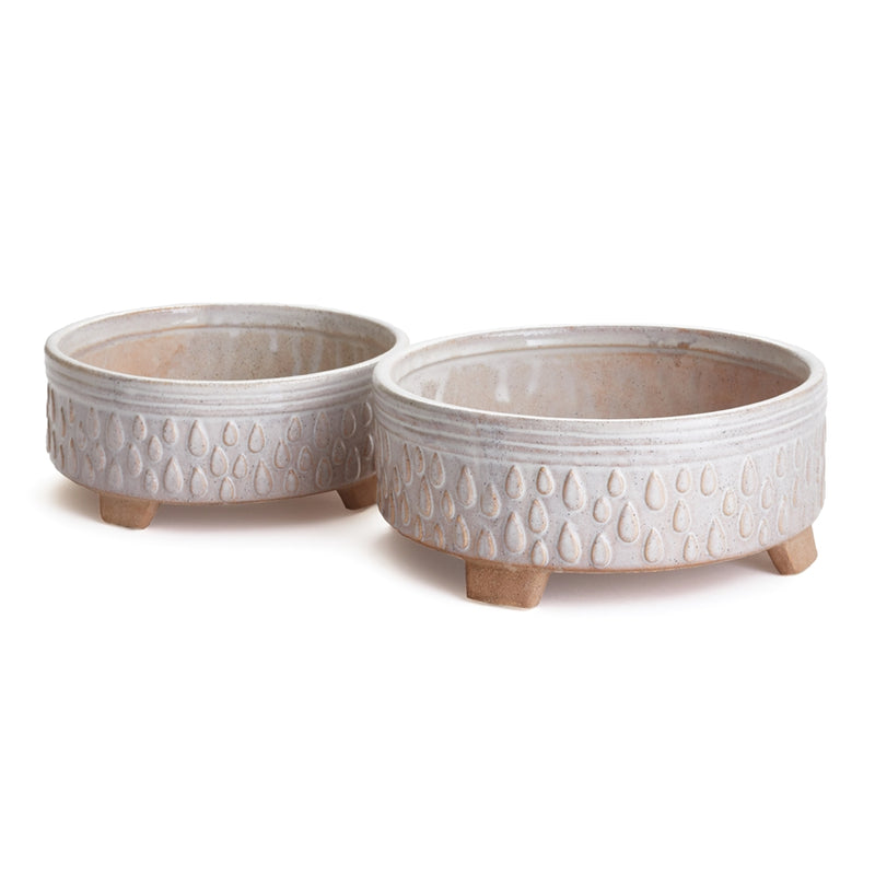 Napa Garden Collection-Porter Low Bowls , Set of 2 White