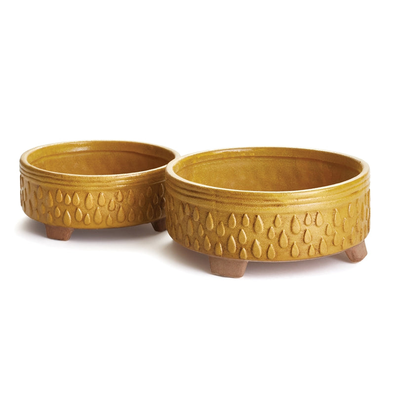 Napa Garden Collection-Porter Low Bowls , Set of 2 Yellow