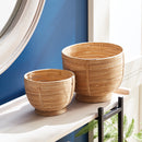 NAPA Home & Garden, CANE RATTAN DECORATIVE FOOTED BOWLS, SET OF 2,N2DB01
