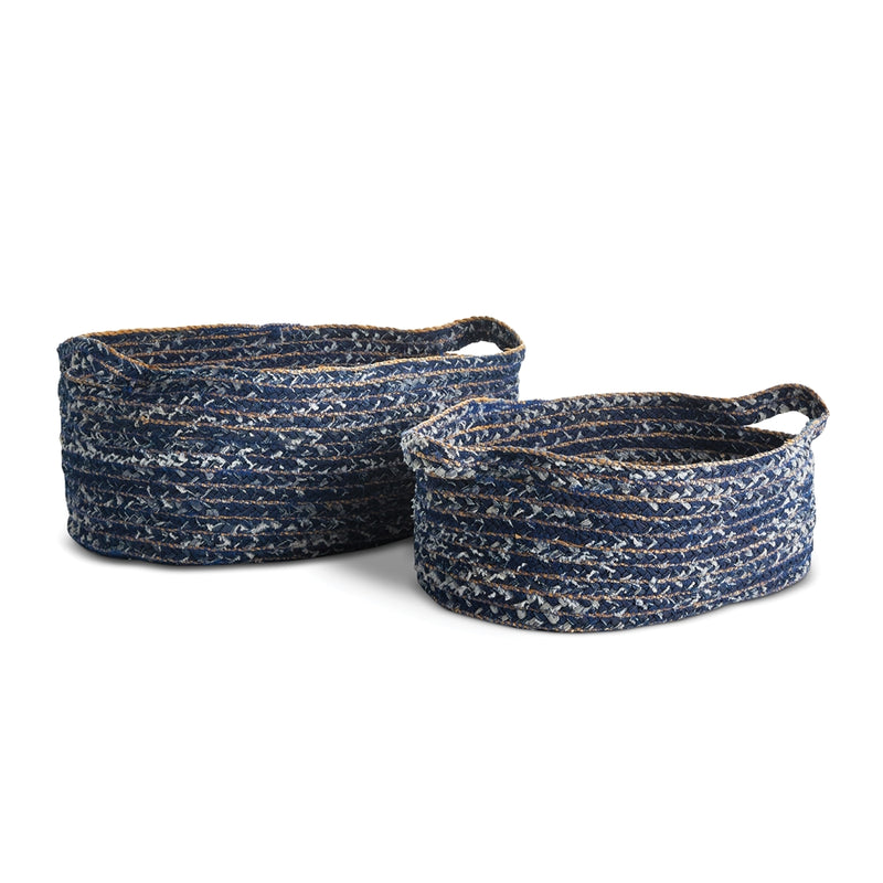 Napa Home Garden, DENIM OVAL BASKETS ,SET OF 2,n2db06