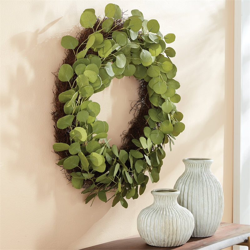 SILVER DOLLAR EUCALYPTUS WREATH 26"