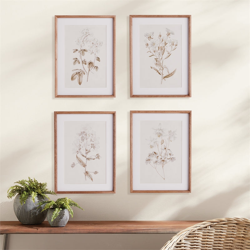 Napa Home Garden, FLEUR DE BLANC PRINTS ,SET OF 4,n2nh11