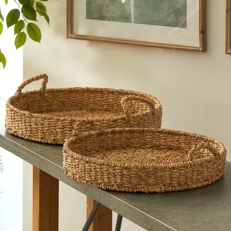 NAPA Home & Garden, SEAGRASS ROUND TRAYS, SET OF 2,N2SG04