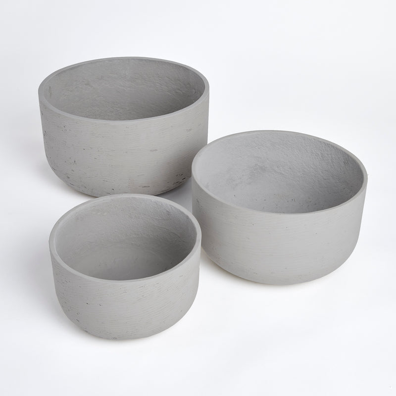 NAPA Home & Garden, CONCRETELITE TERRANEA WIDE POTS, SET OF 3,N3AC04GY