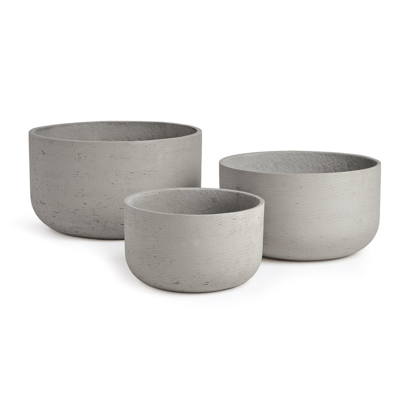 NAPA Home & Garden, CONCRETELITE TERRANEA WIDE POTS, SET OF 3,N3AC04GY