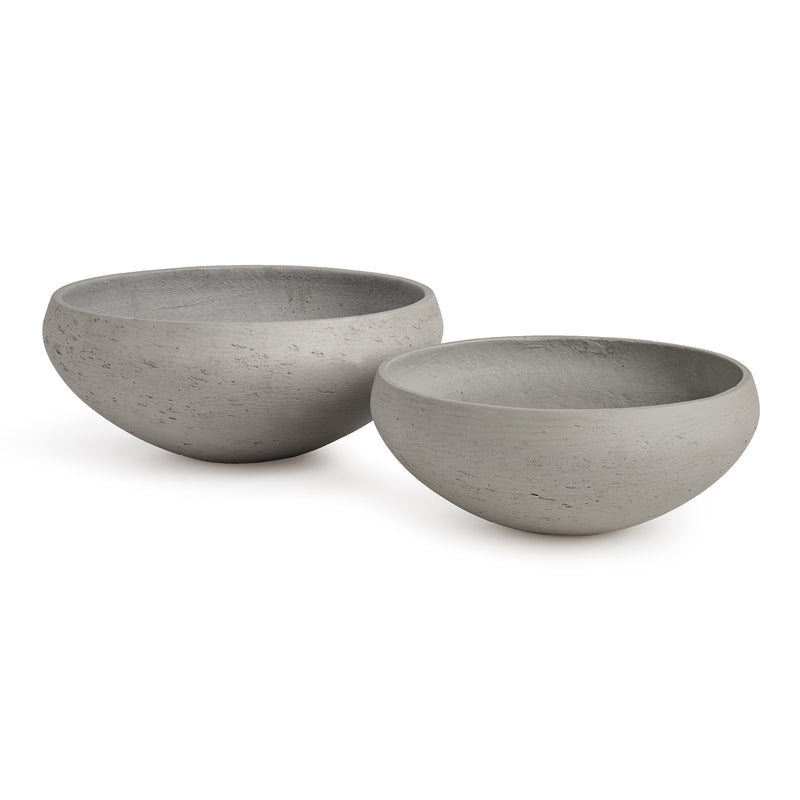 NAPA Home & Garden, CONCRETELITE TERRANEA LOW BOWLS, SET OF 2,N3AC06GY