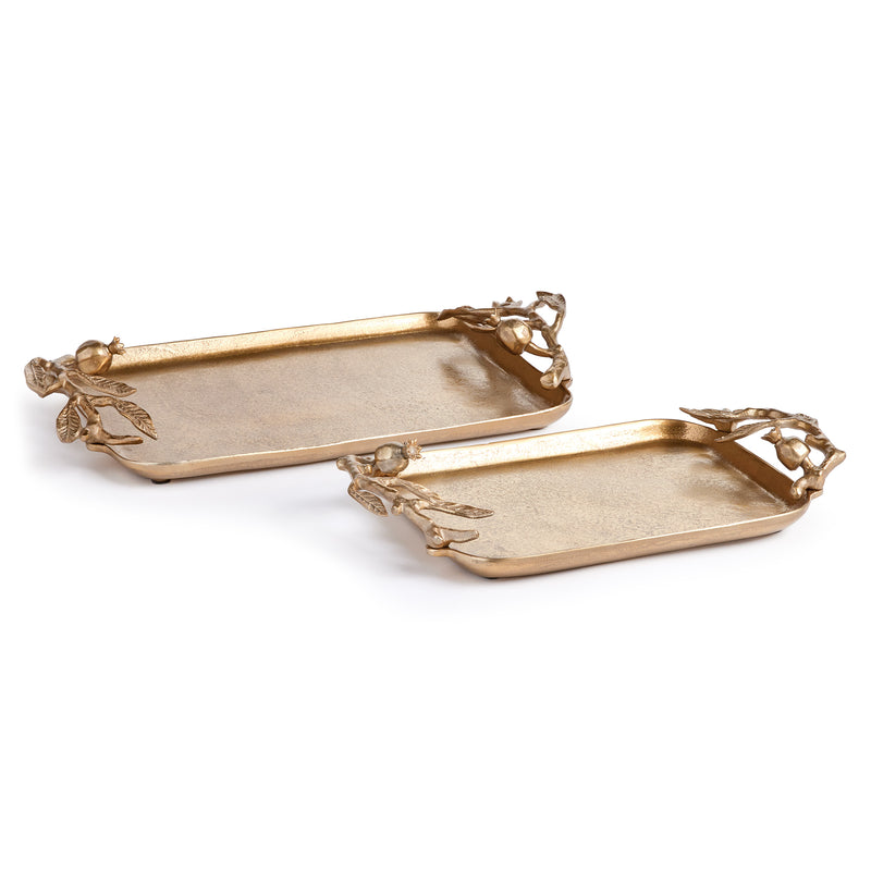 NAPA Home & Garden, POMEGRANATE BRANCH DECORATIVE TRAYS, SET OF 2,N3DK29