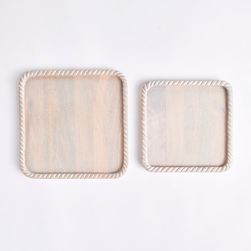 NAPA Home & Garden, LANGLEY SQUARE TRAYS, SET OF 2,N3EP14WH