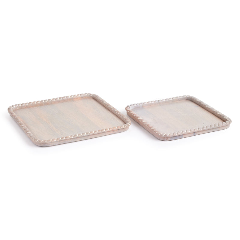 NAPA Home & Garden, LANGLEY SQUARE TRAYS, SET OF 2,N3EP14WH