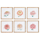 NAPA Home & Garden, COLORFUL CHRYSANTHEMUM PRINTS, SET OF 6,N3NH43