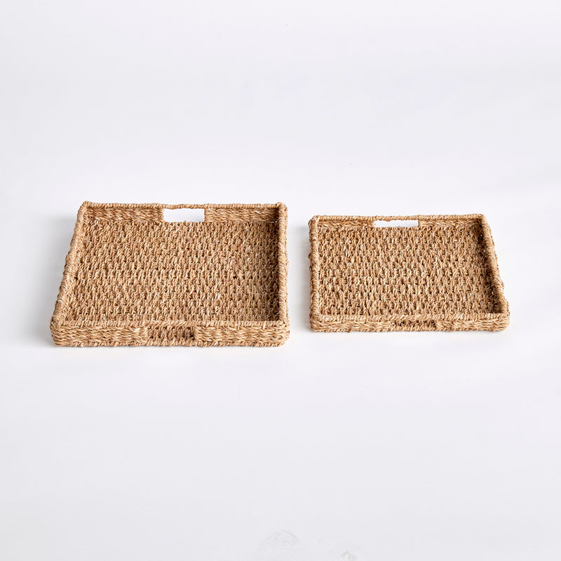 NAPA Home & Garden, SEAGRASS RECTANGULAR TRAYS, SET OF 2,N3SG05