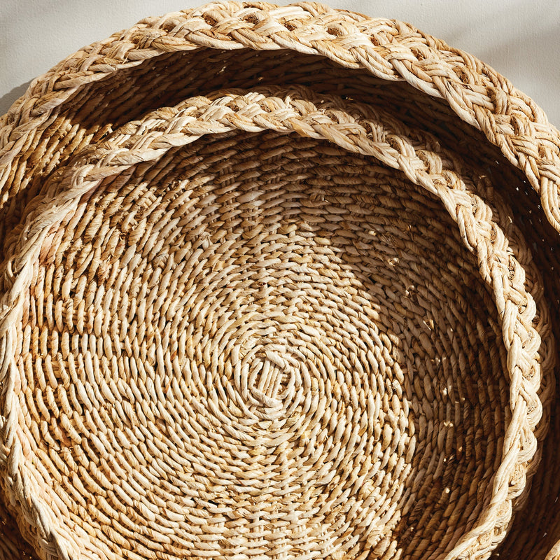 NAPA Home & Garden, ABACA FRENCH BRAIDED TRAYS, SET OF 2