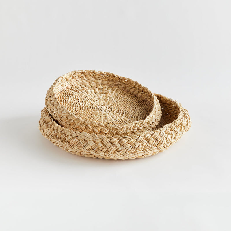 NAPA Home & Garden, ABACA FRENCH BRAIDED TRAYS, SET OF 2