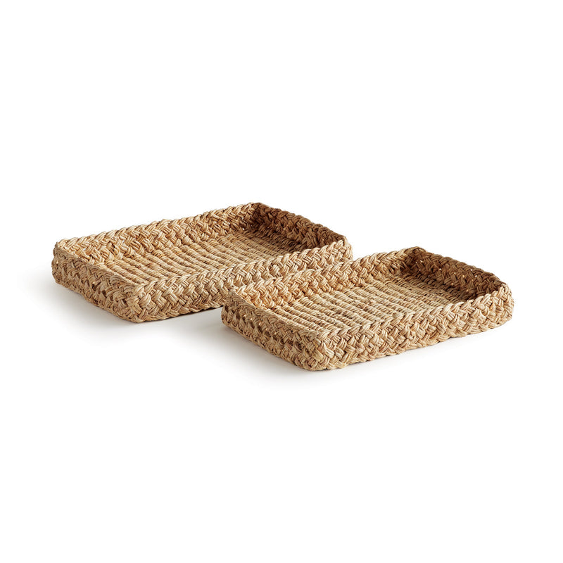 NAPA Home & Garden, ABACA FRENCH BRAIDED TRAYS, SET OF 2