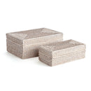 NAPA Home & Garden, BURMA RATTAN RECTANGULAR LIDDED BOXES, SET OF 2,N4TN03WH