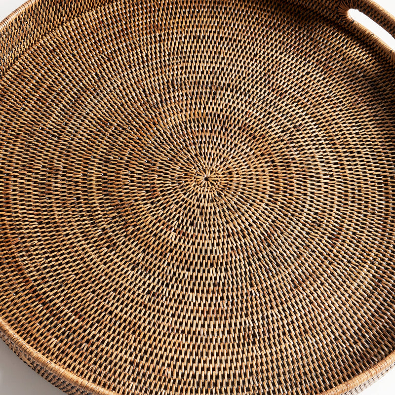 NAPA Home & Garden, BURMA RATTAN ROUND OTTOMAN TRAYS, SET OF 2