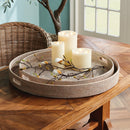 NAPA Home & Garden, BURMA RATTAN ROUND OTTOMAN TRAYS, SET OF 2