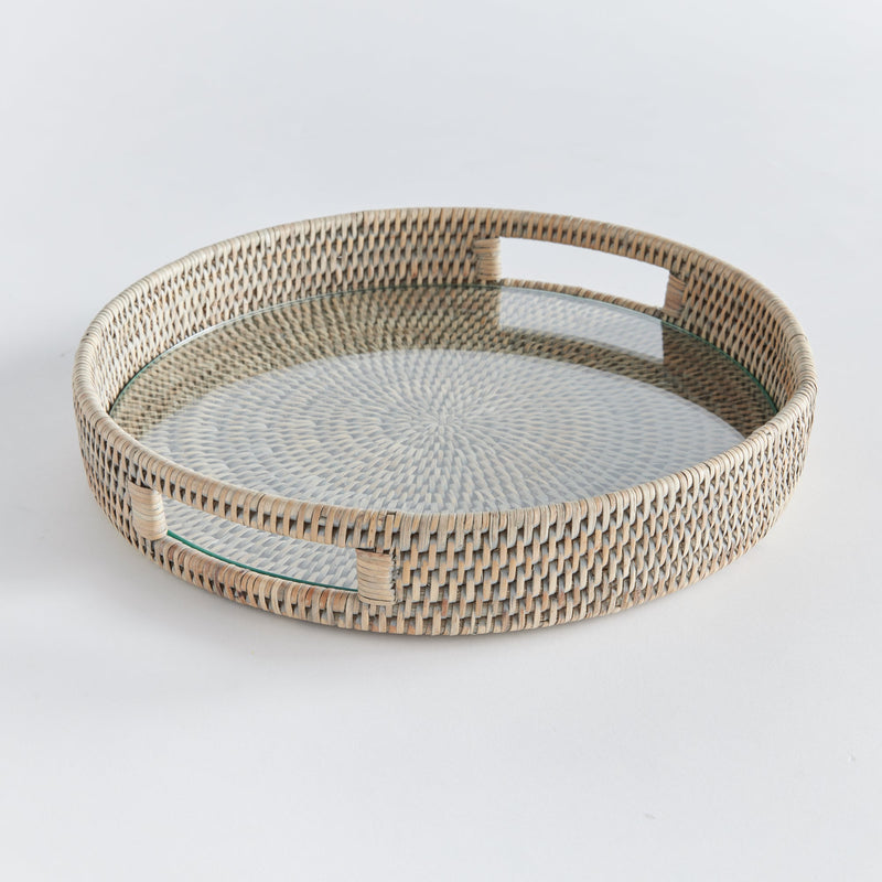 NAPA Home & Garden, BURMA RATTAN ROUND SERVING TRAY