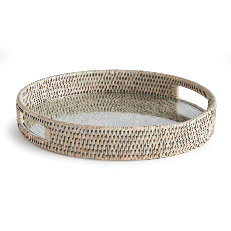 NAPA Home & Garden, BURMA RATTAN ROUND SERVING TRAY